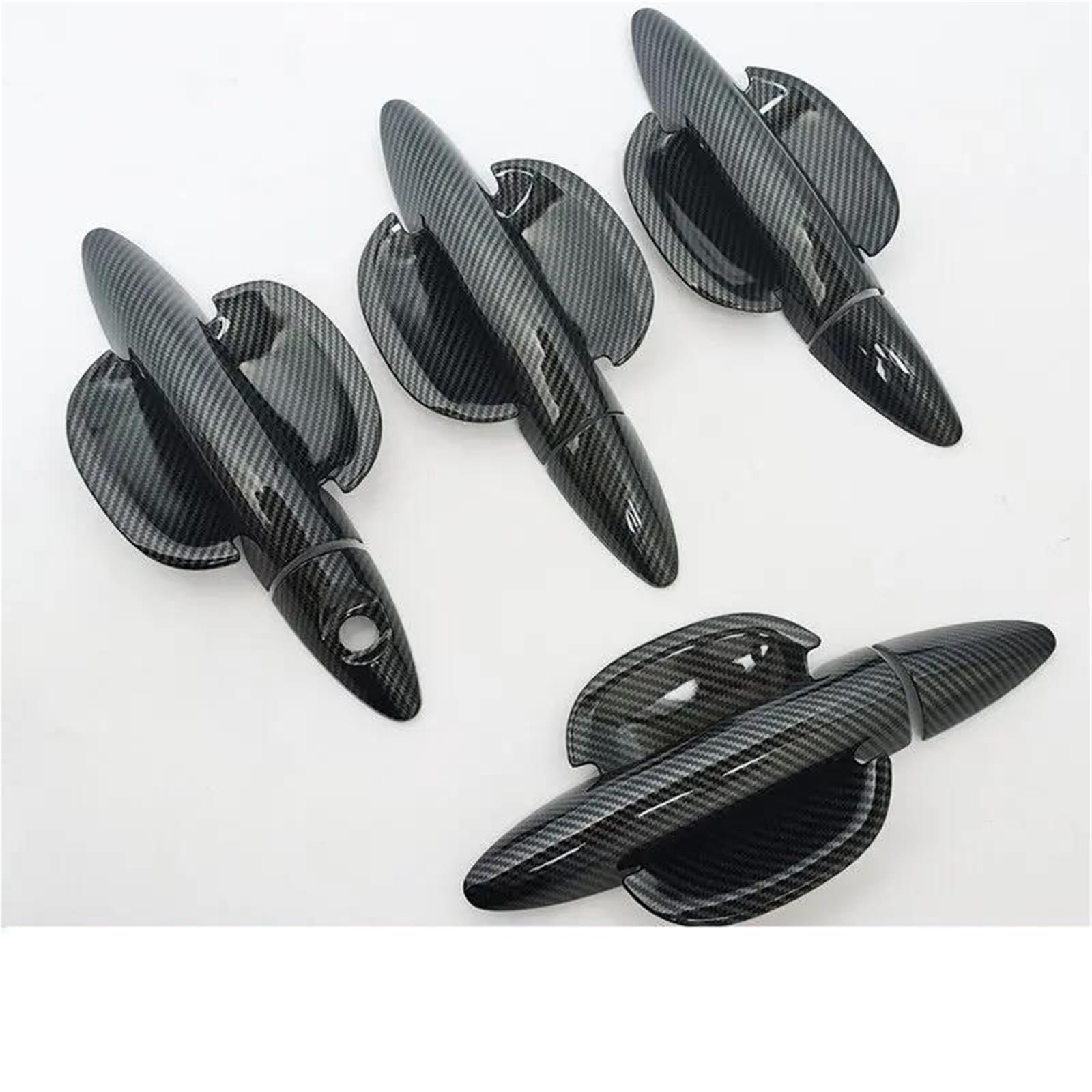 SLIMES Carbon Fiber Chrome Car Door Handle Cover Decor Trim Stickers for KIA for Rio 3 for Rio3 K2 2011-2016 Styling Cover Stickers(Handle Bowl 0 Button)