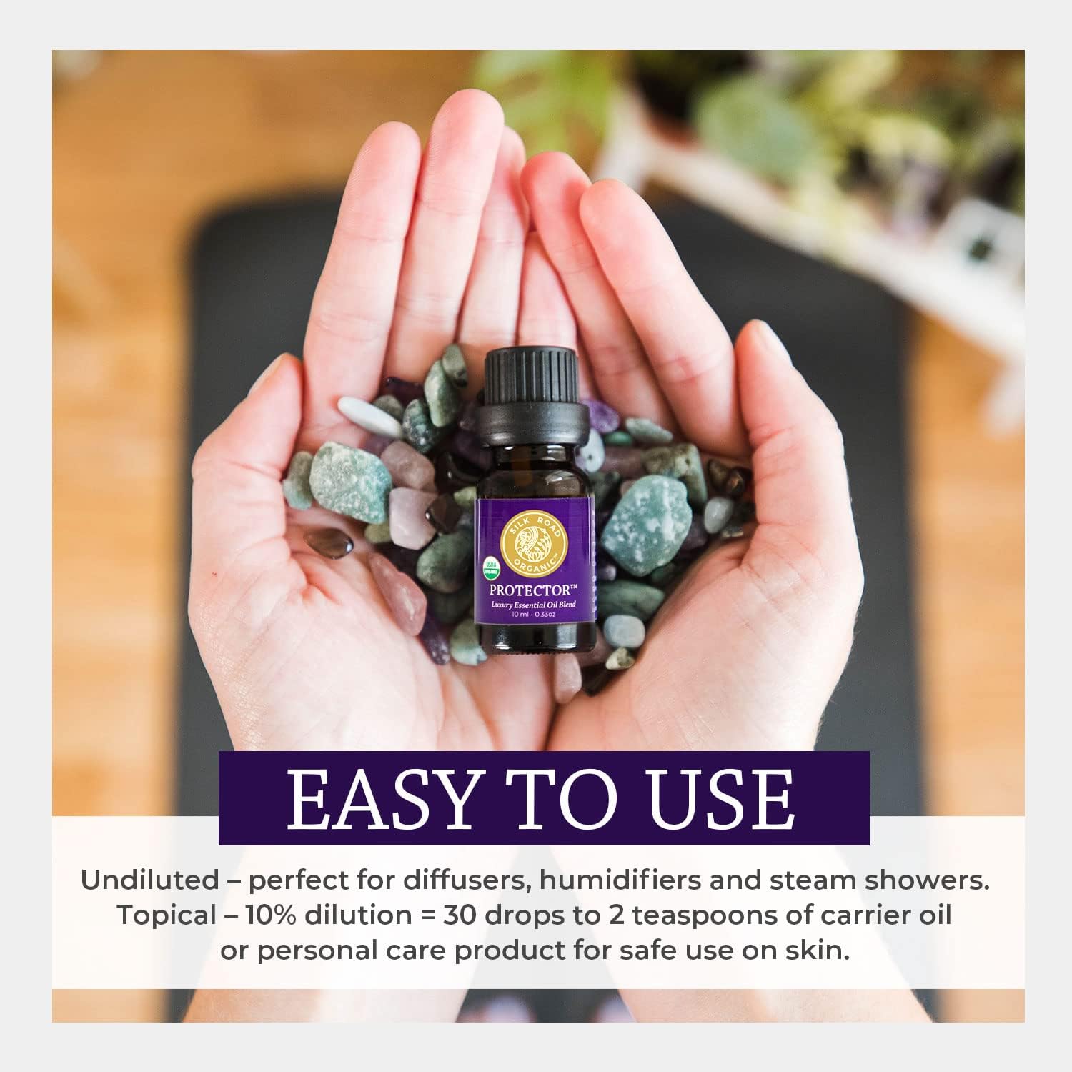 Silk Road Organic Protector Essential Oil Immunity Blend, Based on Thieves Oil Legend, 100% Pure USDA Certified Clove Bud, Lemon, Cinnamon Bark, Rosemary, Eucalyptus - 10 ml Dropper (Pack of 2)