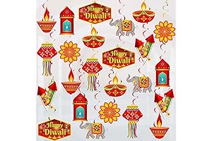 24 Pack Happy Diwali Hanging Swirls