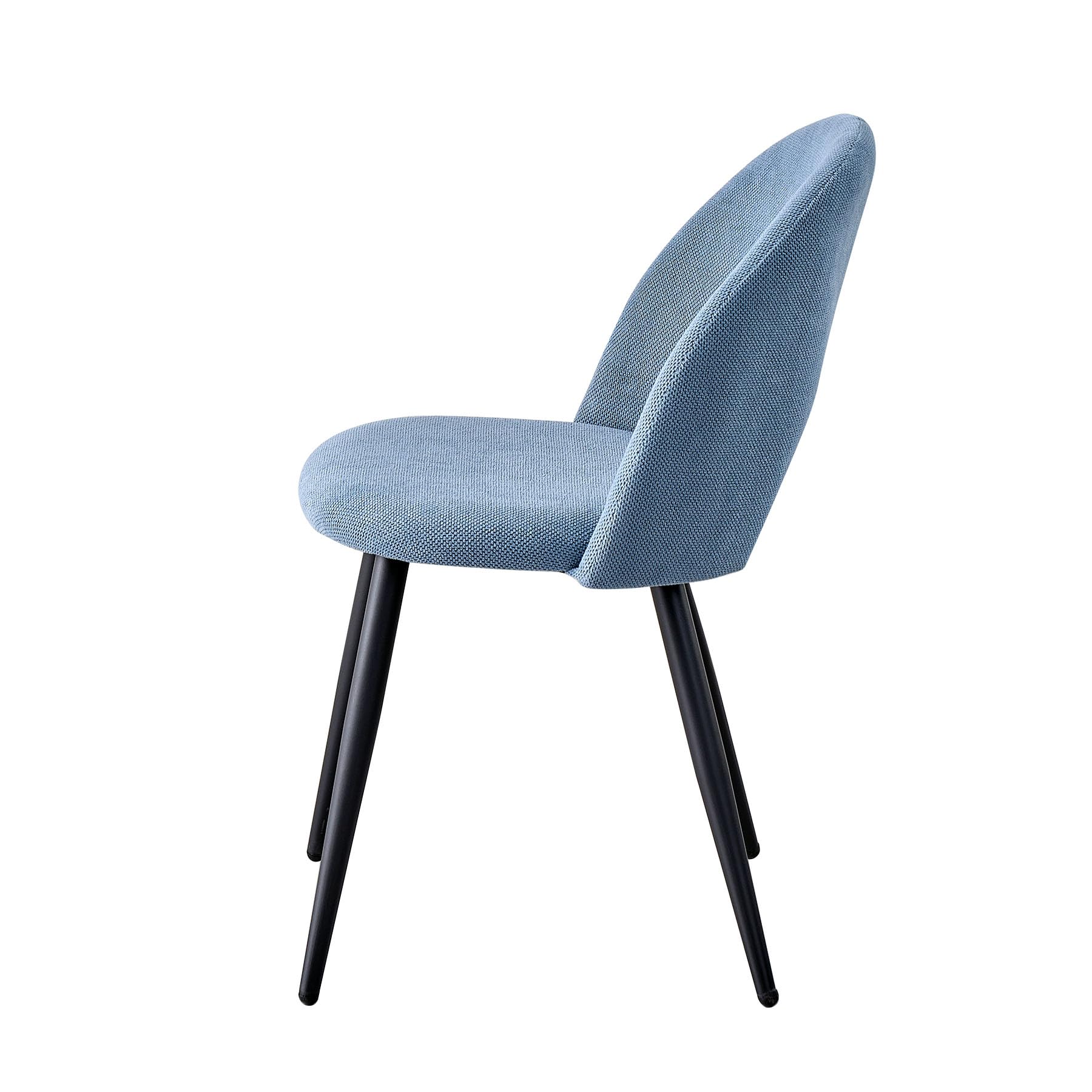 Set di 6 Sedie da Pranzo in Velluto Matty, Sedia da Cucina Imbottita Moderna di Metà Secolo con Gambe in Metallo per il Soggiorno, Sala da Pranzo (Blu)