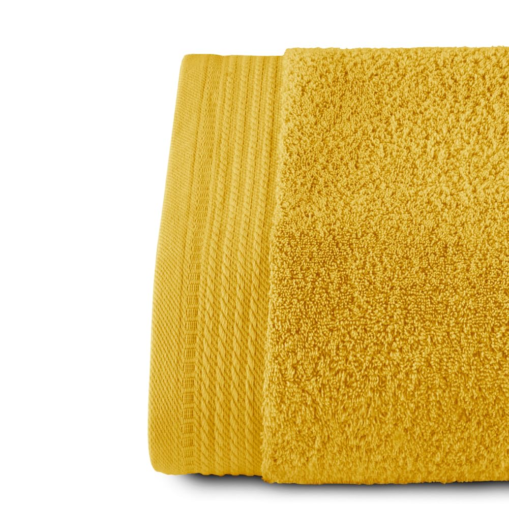 Top Towel - Set of 1 Shower Towel - Bath Towels - 100% Combed Cotton - 600 g/m2 - Measure 70 x 140 cm - Lemon - Image 2