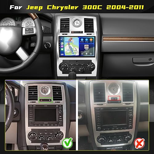 Miniatura 2 de [5G WiFi 2+64G] Hikity Android 15 Estéreo de coche para Jeep Chrysler 300C 2004-2011 CarPlay Android Auto, pantalla táctil de 9 pulgadas con enlace