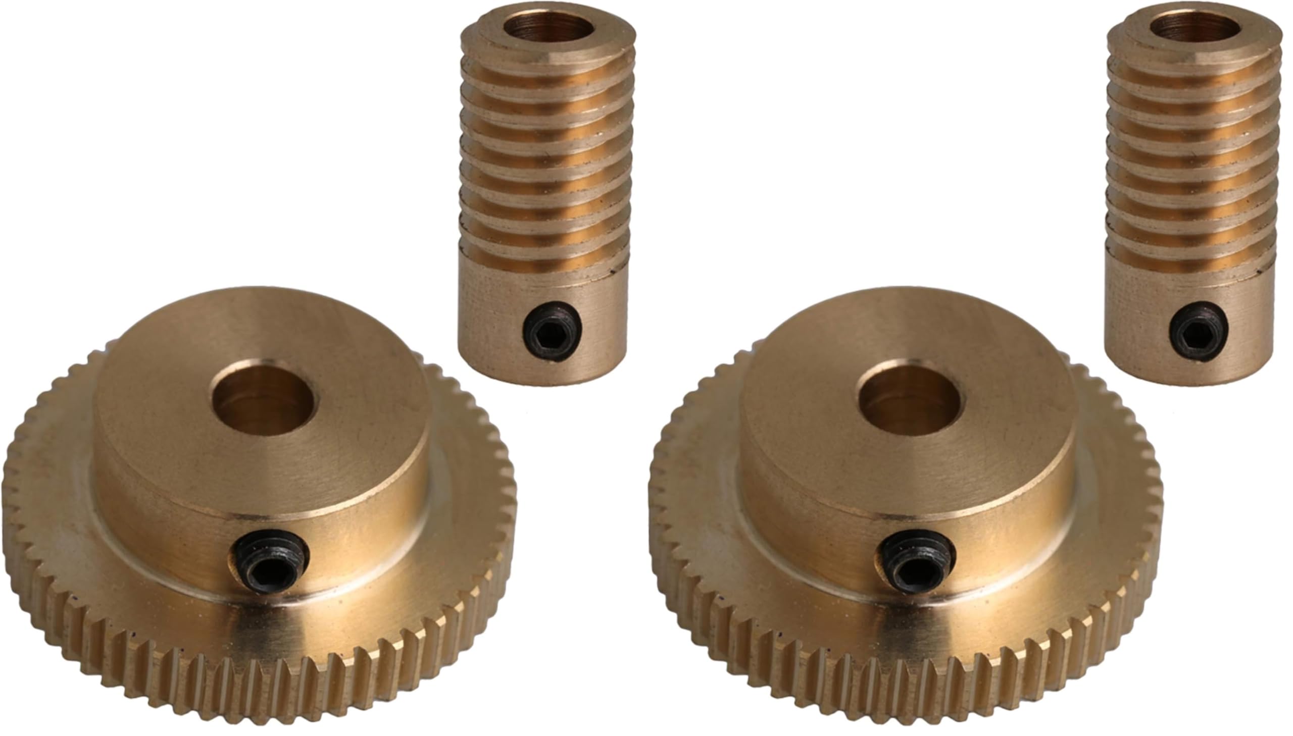 0.5 Modulus Brass Metal Speed Reducer with 60 T Wheel 5mm Bore Gear Shaft (Pack of 2)