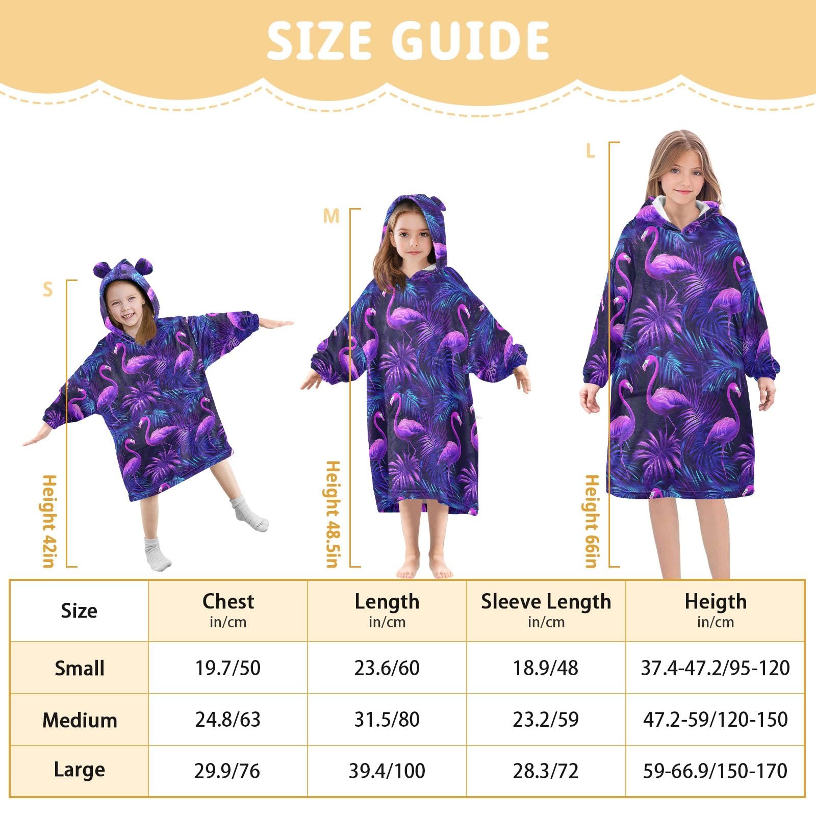 Flamingo-Bademantel für Kinder, tragbar, mit Kapuze, weicher Flanell-Bademantel mit Ohren und Taschen, warme Nachtwäsche für Kleinkinder, Jungen, Mädchen