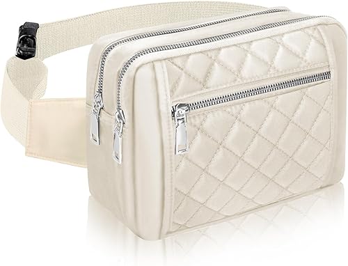 Lindas Riñoneras Grandes para Mujer Bolso de Cintura Cruzado de Nylon Riñonera de Moda para Mujer Riñonera de Diseño para Entrenamiento, Senderismo,