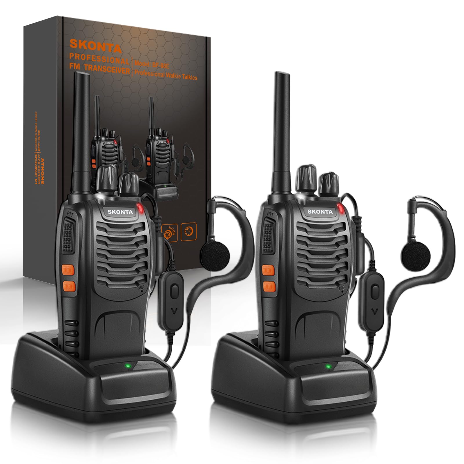 Two Way Radios, Suitable for Adults and Kids, 16 Channels walkie talkies, Equipped with Rechargeable Batteries, with LED Light and VOX Function, Ideal Camping and Hiking Communication