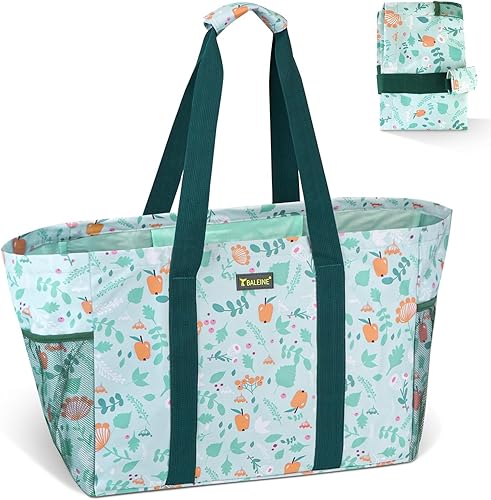 BALEINE Bolsa de Utilidad Suave Extra Grande de 9 Galones, Bolsa de Almacenamiento Plegable Reutilizable (Spring Stroll)
