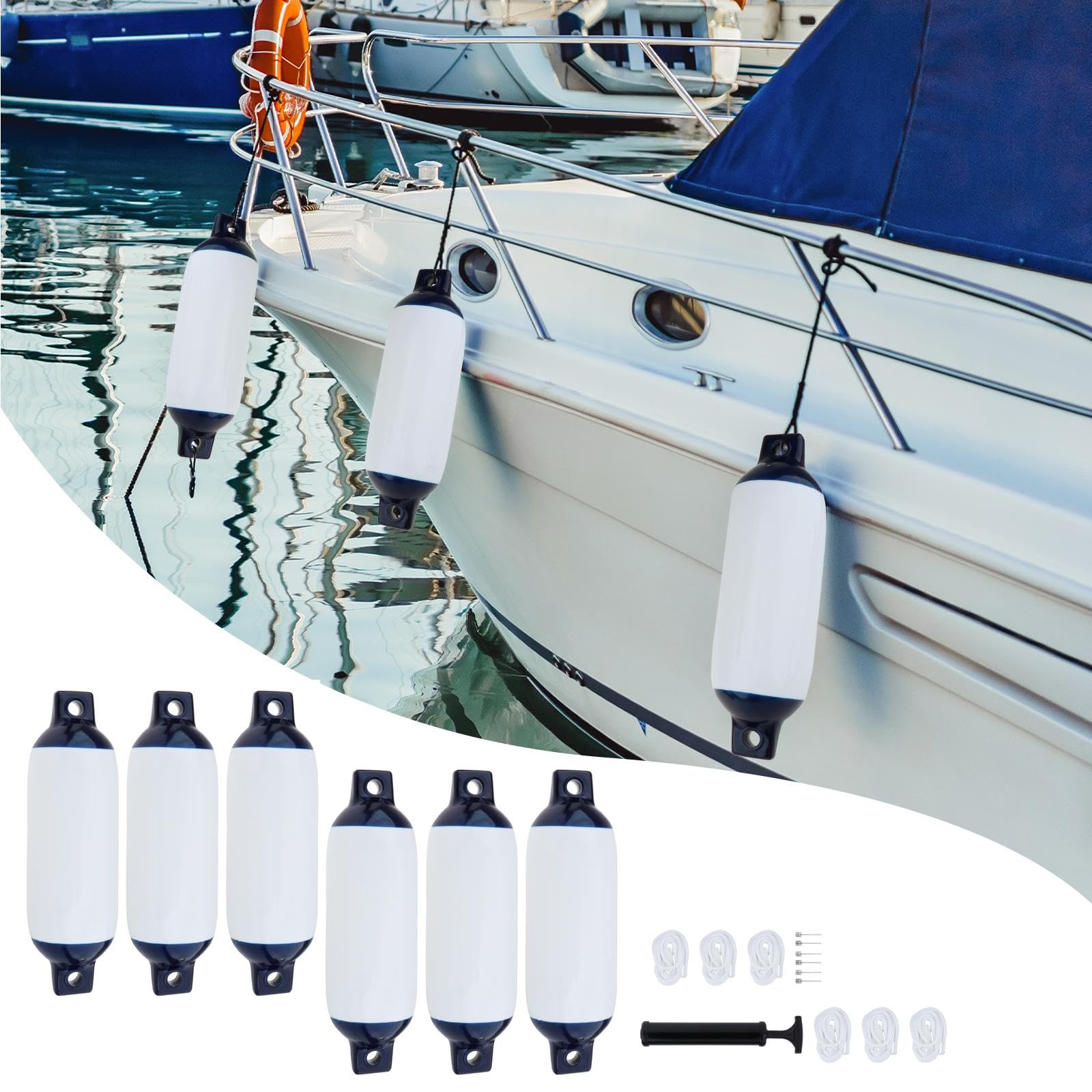 216X686mm ボートフェンダー G4x4セット ロープ付属無　マッキー様 Amazon.co.jp: Tachiuwa ボートフェンダーバンパー、ロープ付き