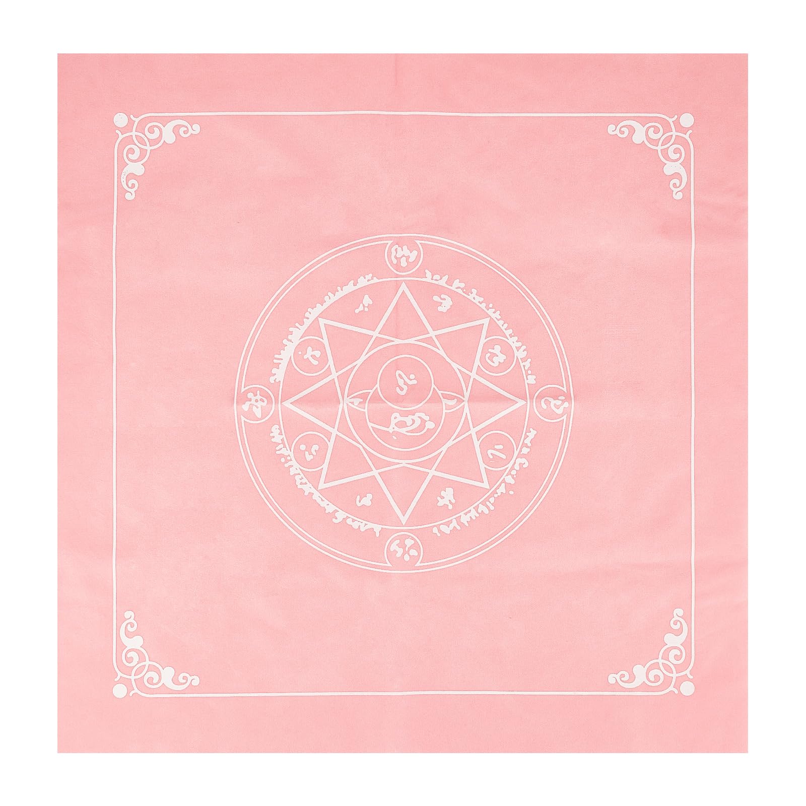 CREATCABIN Altar Cloth Star Fox Celestial Tarot Card Deck Spiritual Tapestry Tablecloth Power Sacred Velvet Cloth Astrology Square for Divination Pendulum Witchcraft Supplies Pagan Pink 19.29in