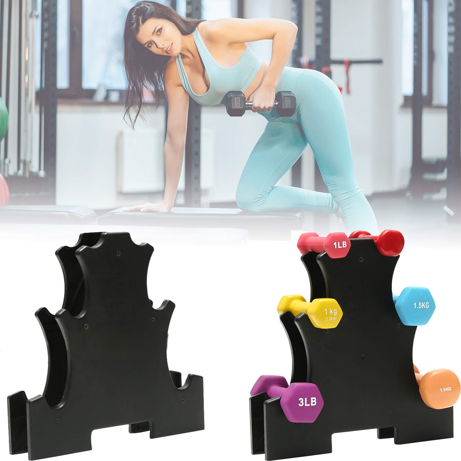 Buy ROLLMOSS Dumbbell Rack Stand Only, 3 Tier Weight Tree Rack for