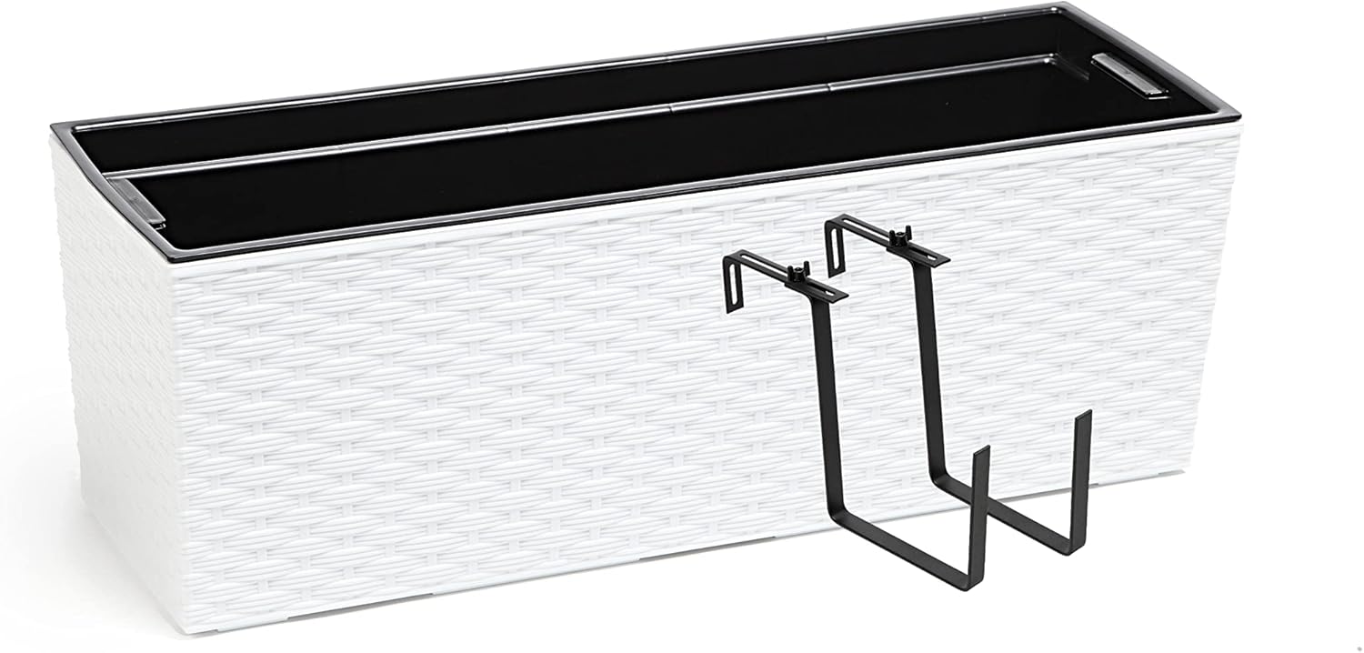 Tymar Balkonkasten mit Einsatz, Blumenkasten Balkon mit Metallhalterung