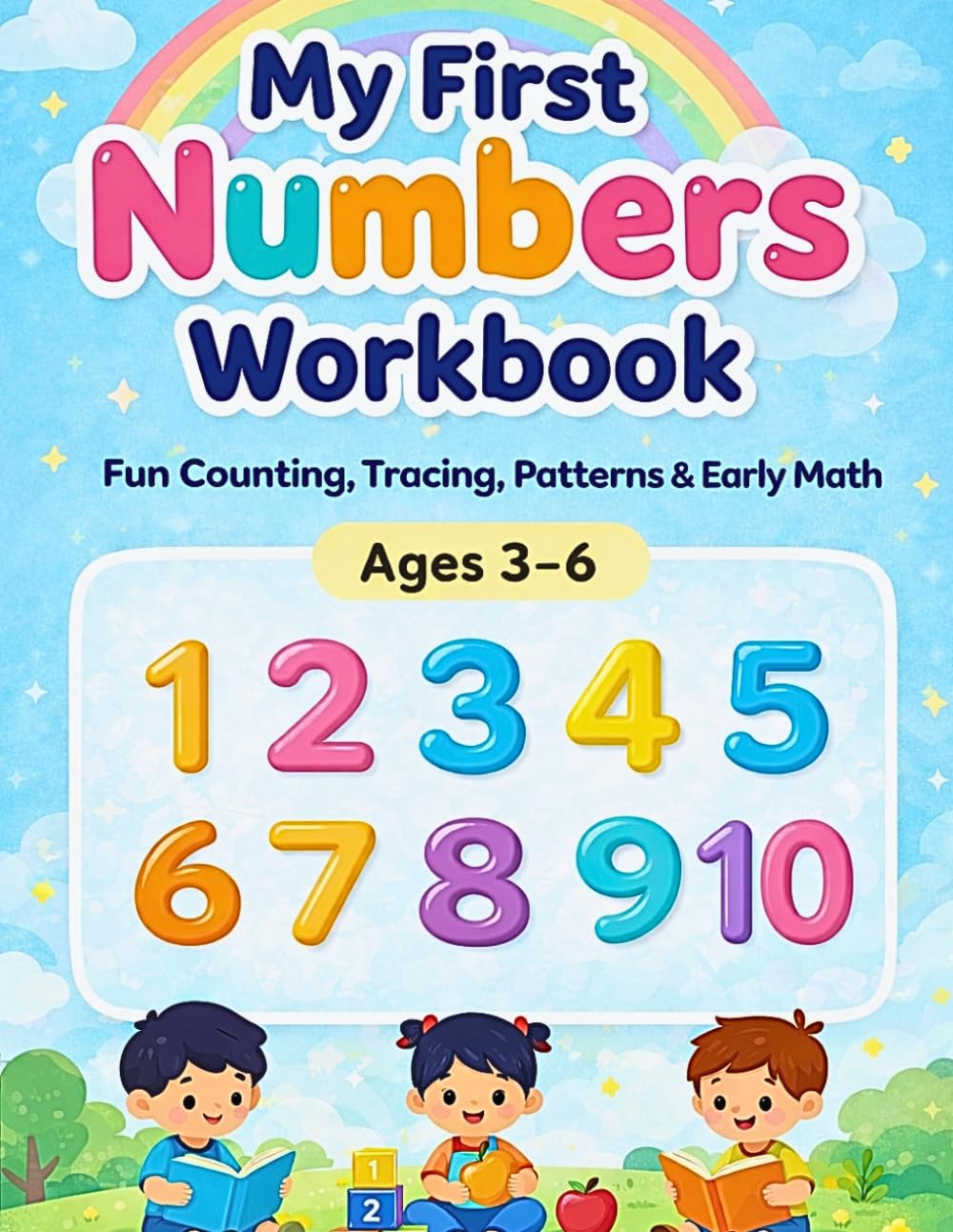 My First Numbers Workbook for Kids Ages 3–6: Counting, Tracing, Missing Numbers & Patterns, Early Math Skills