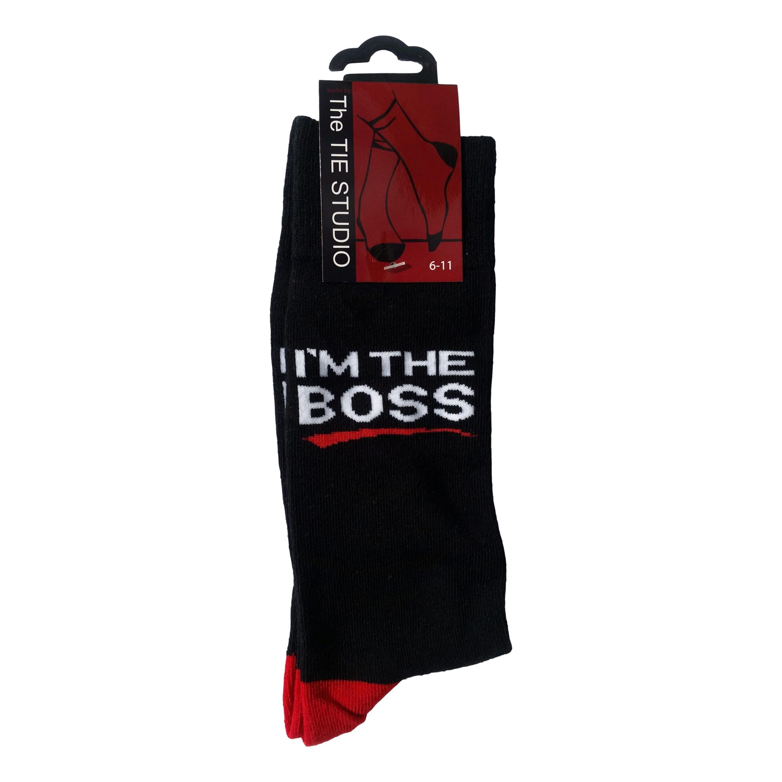 Tie Studio I'm The Boss Unisex Novelty Ankle Socks Adult Size 6-11