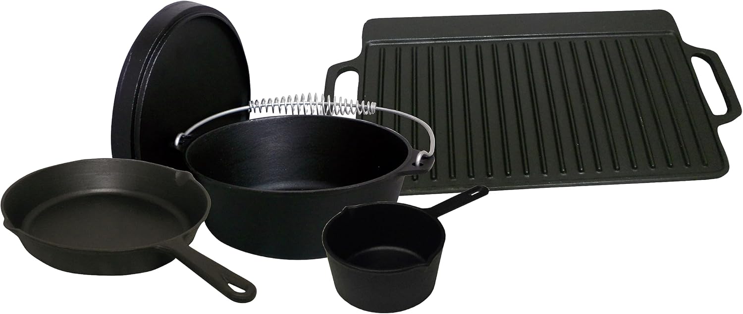 King Kooker 5CIBSB 5 Piece Cast Iron Box Set