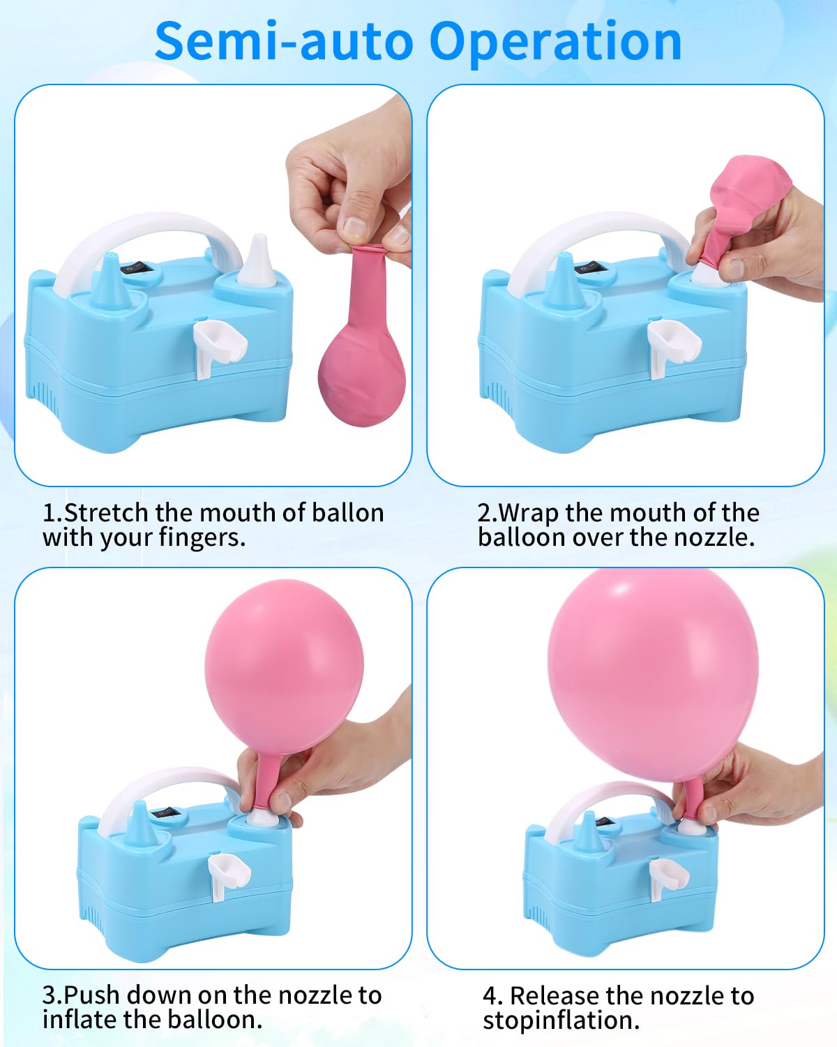Gonfia Palloncini Elettrico,Pompa Per Palloncini,Pompa Elettrica per Palloncini, Gonfiatore Palloncini Elettrico per Palloncini 220V 400W, per Compleanni e Matrimoni, Feste