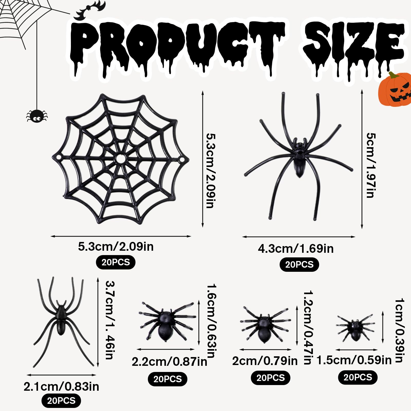 120 Pcs Halloween Spooky Black Plastic Spiders Halloween Party Decorations Mini Prank Realistic Spiders Joke Prank Spiders Props for Halloweens Embellishments Home Party Supplies - Image 2