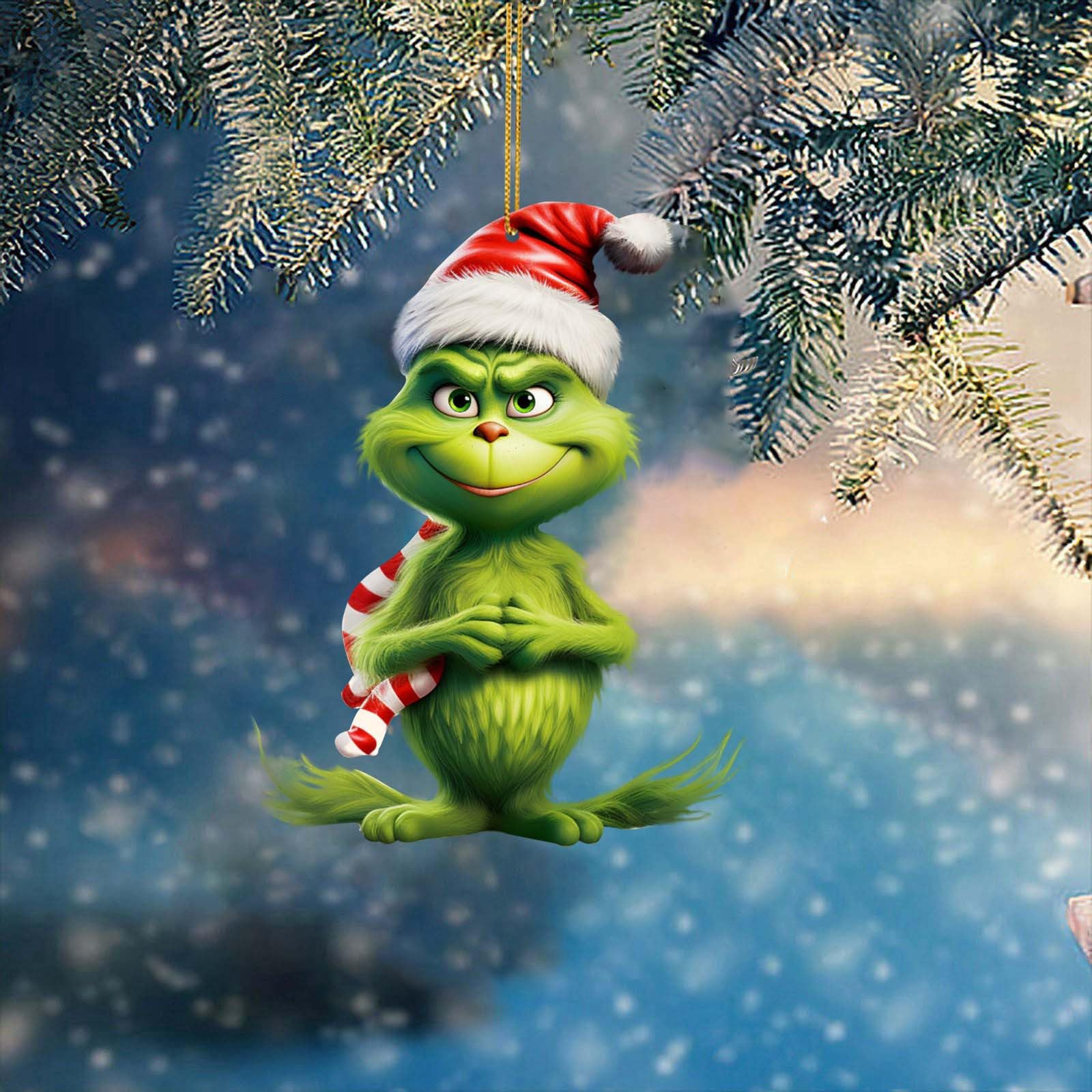 Reddomm Grinch Weihnachtsschmuck - Lustige Acryl-Anhänger Für Weihnachtsbaum