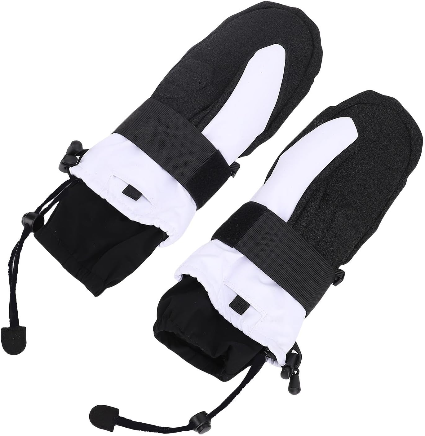 Pilipane Ski Mittens Snowboarding Mittens Cold Weather Warm Windproof Snowproof Ski Gloves for Men Women Winter Sports Black White Pair of 2