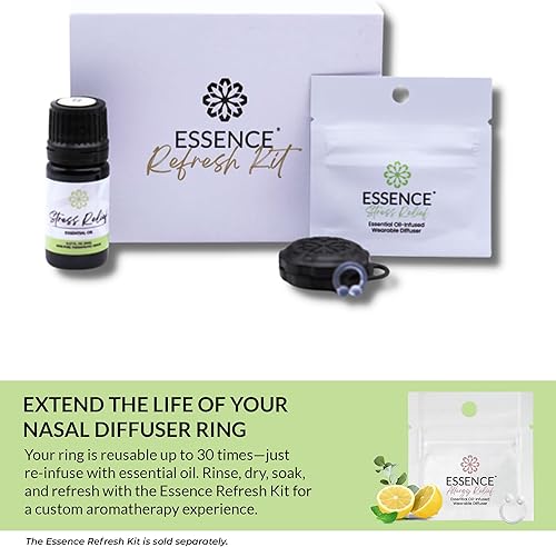 Miniatura 6 de Essence - Difusor nasal  Anillo de aceite esencial  Inhalador nasal de silicona (alivio del estrés)