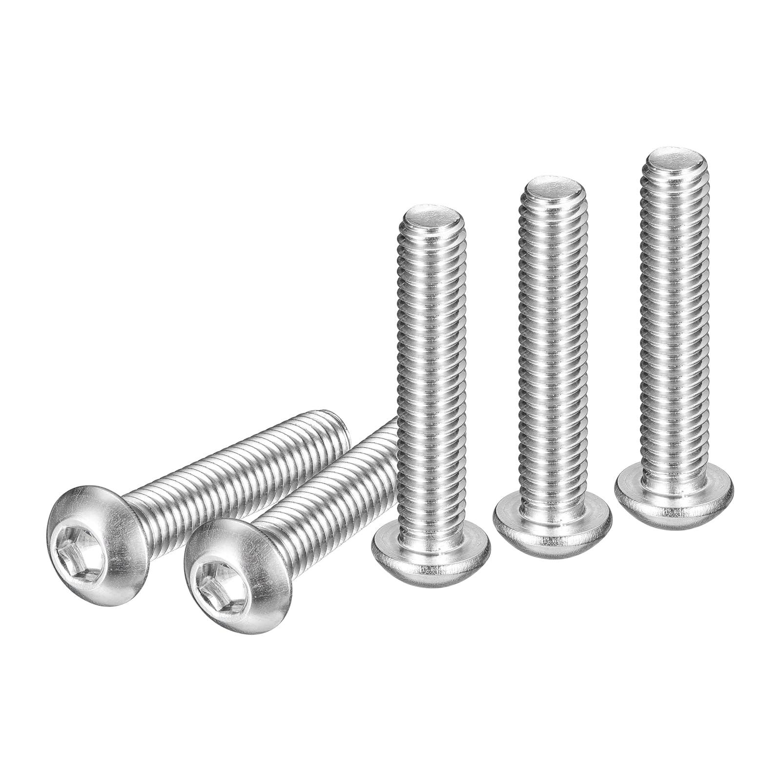 DTGN M6-1x30mm Button Head Socket Cap Screws - 10Pack - Good for Machine - 304 Stainless Steel 18/8 - Hex Drive Full Thread Fasteners