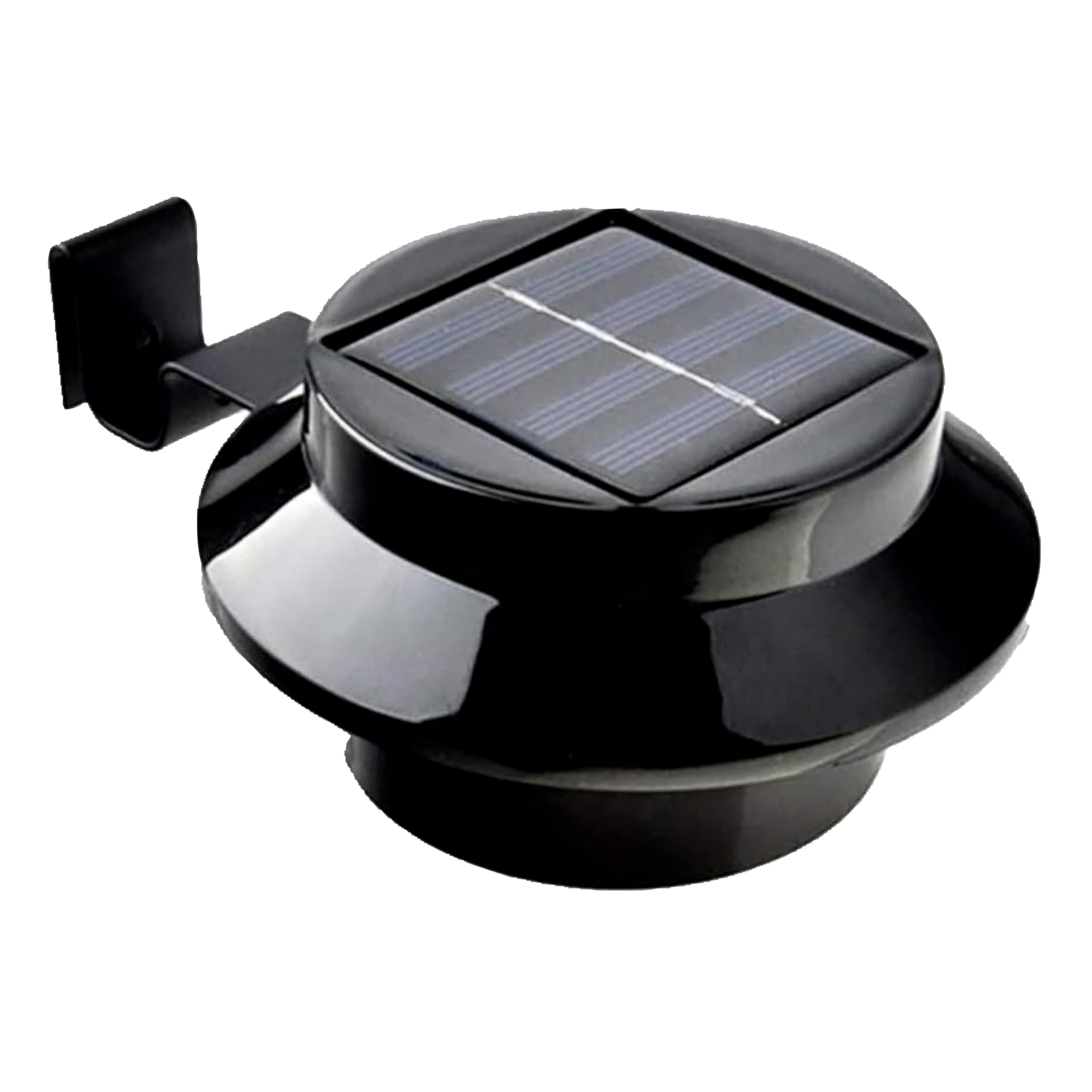 F&W Solar Gutter Lights Outdoor, LED Fence Gutter Lamp Lights, IP44 Waterproof Security Outdoor Garden Wall Lights for Gutters Porch Pathway SL-6102 (Black, 1)