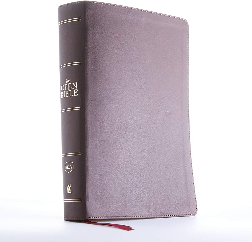 The NKJV, Open Bible, Brown Leathersoft, Red Letter, Comfort Print