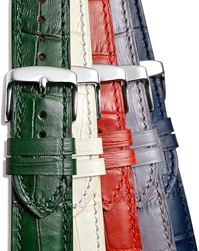 Miniatura 9 de WOCCI Watch Bands, Italian Leather, Embossed Alligator Grain, Choose Color & Width 14mm 18mm 19mm 20mm 21mm 22mm