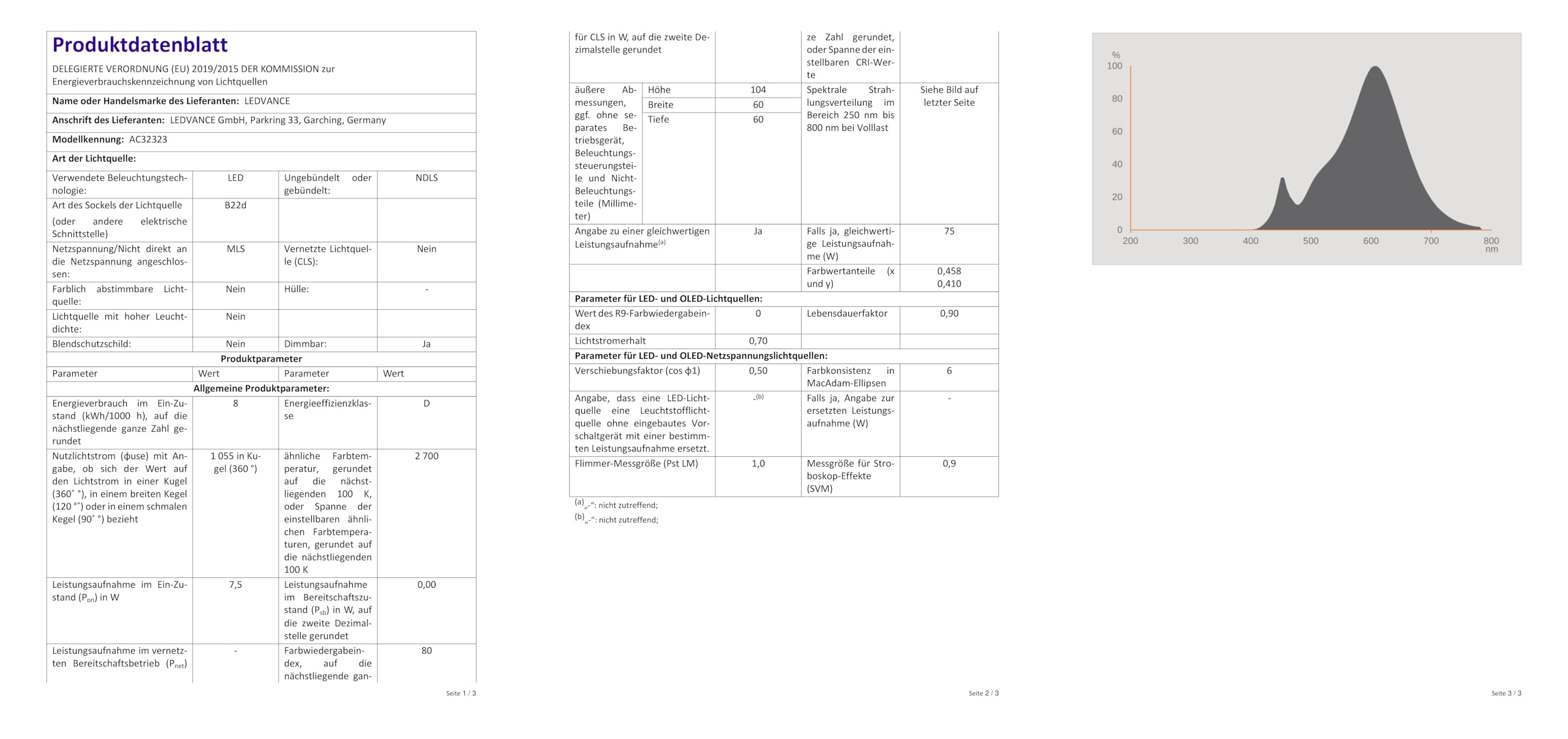 Osram Dimmbare Filament LED Lampe mit B22d Sockel, Warmweiss (2700K), klassische Birnenform, 8W, mattes Glas, Ersatz für herkömmliche 75W-Glühbirne, 6er-Pack