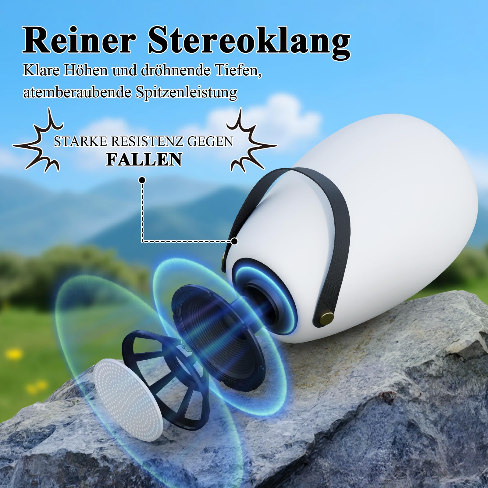 MALUX 2er Set Outdoor Tischlampe mit Lautsprecher, RGB LED Akku Tischlampe, Kabellose Tischlampe Wasserdichte Lautsprecher für Schlafzimmer Wohnzimmer Terrasse Garten Geschenke