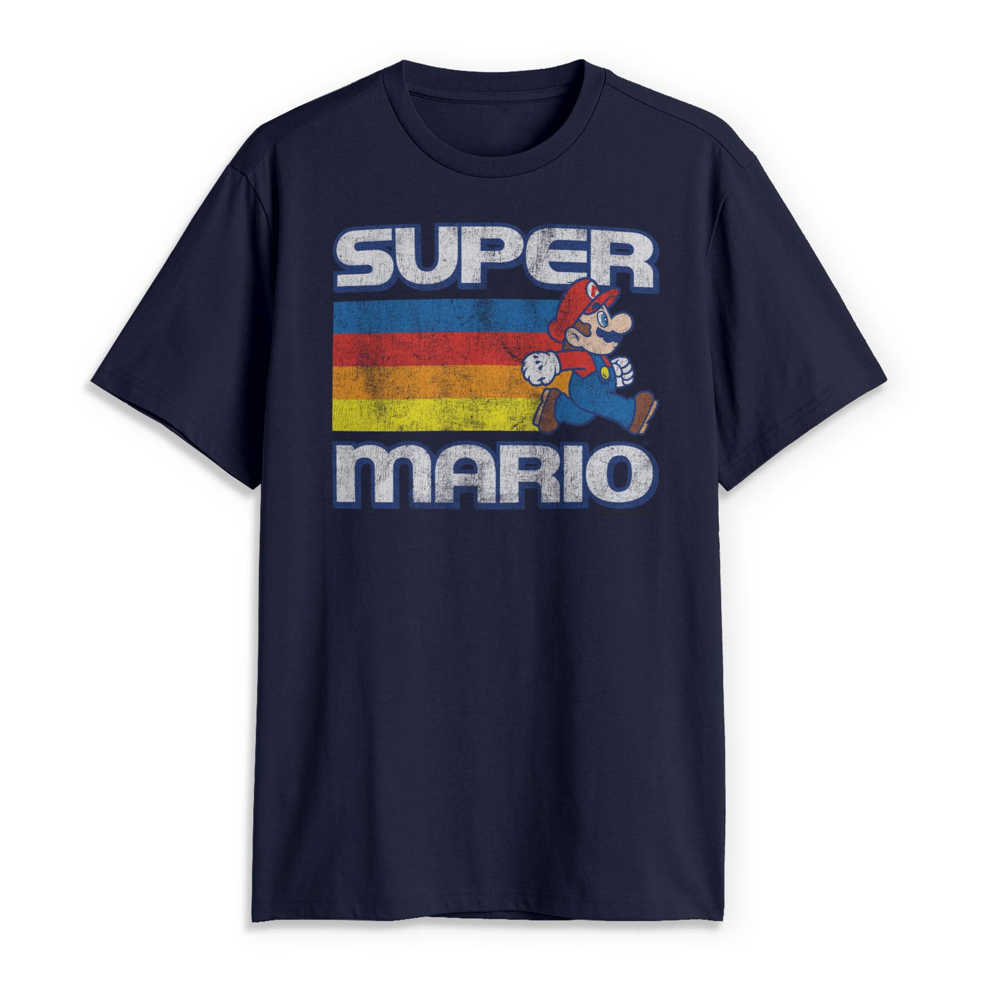 Men's Super Mario Running Retro Stripe T-Shirt