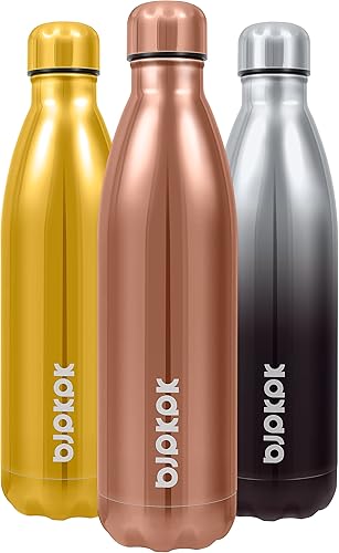 Miniatura 116 de BJPKPK Botellas de agua aisladas de 17 onzas, botellas de agua deportivas de acero inoxidable que mantienen el frío y el calor para viajes, aptas