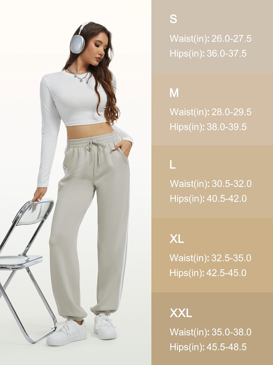 Track Pants Women's Sweatpants Side Stripes High Rise Drawstring Baggy Lounge Cinch Bottoms Active Joggers Fall - Image 5