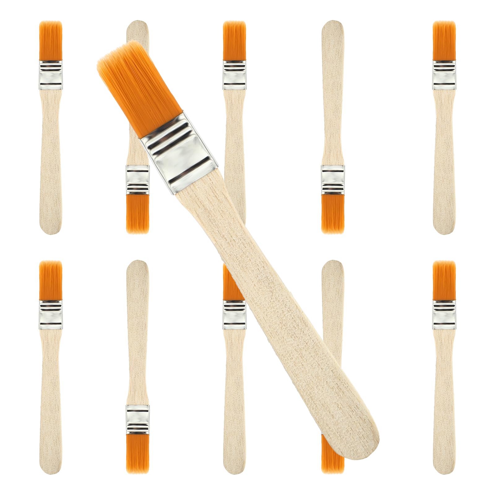 Thinp Small Paint Brushes, 1/2 Inch Paint Brush Gloss Paint Brush Nylon Paint Brushs with Wood Handle Reusable Paintbrushes Keyboard Cleaning Brush for Paint Cleaning and DIY (10pcs)