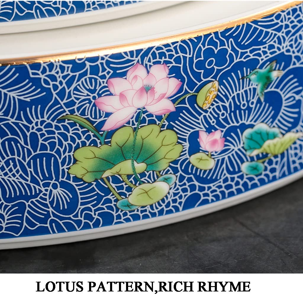Okrągły talerz ceramiczny Kreatywne zimne dania Talerz Spersonalizowane naczynie do palenia suchym lodem Sushi Sashimi Taca do serwowania Łatwe do czyszczenia (kolor: zielony, rozmiar: L)