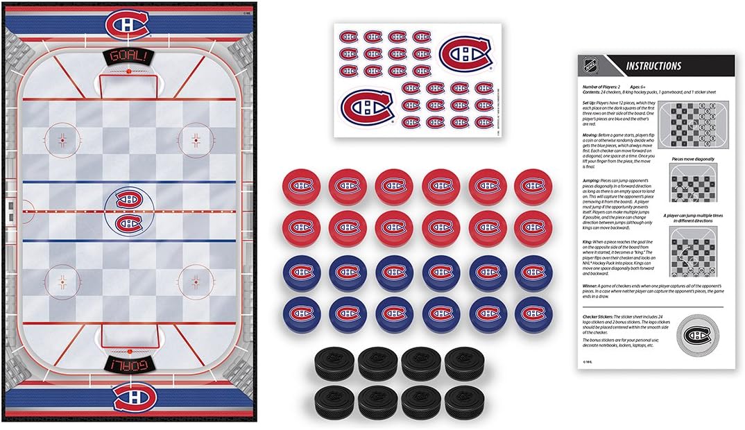 MasterPieces NHL Unisex Checkers Board Game