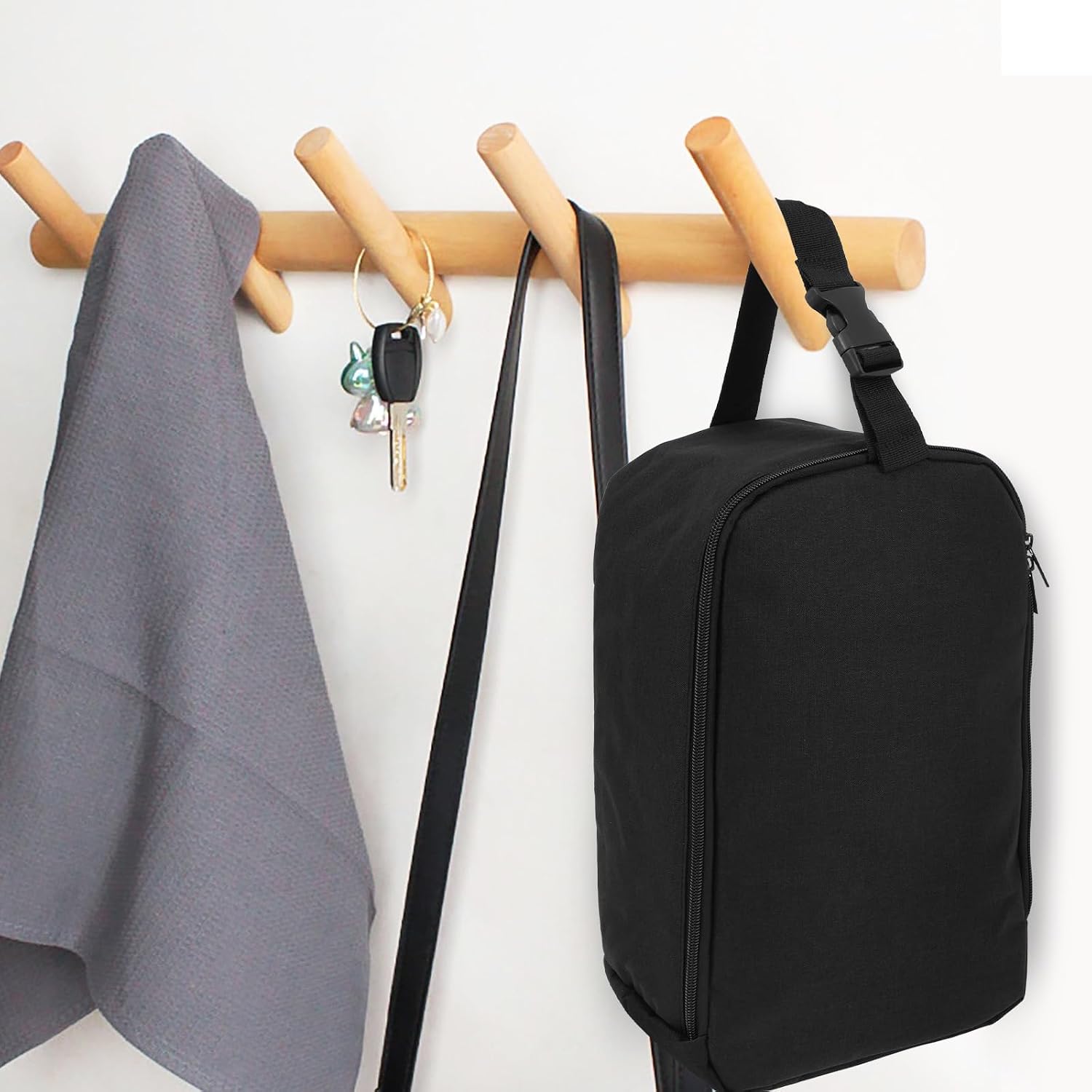 Travel Steamer Bag for Conair Clothes Steamer, Clothes Steamer Bag with Hanging Buckle Strap, Portable Handheld Travel Irons Carrying Case for Steam Iron and Other Accessories, Black (Bag Only)