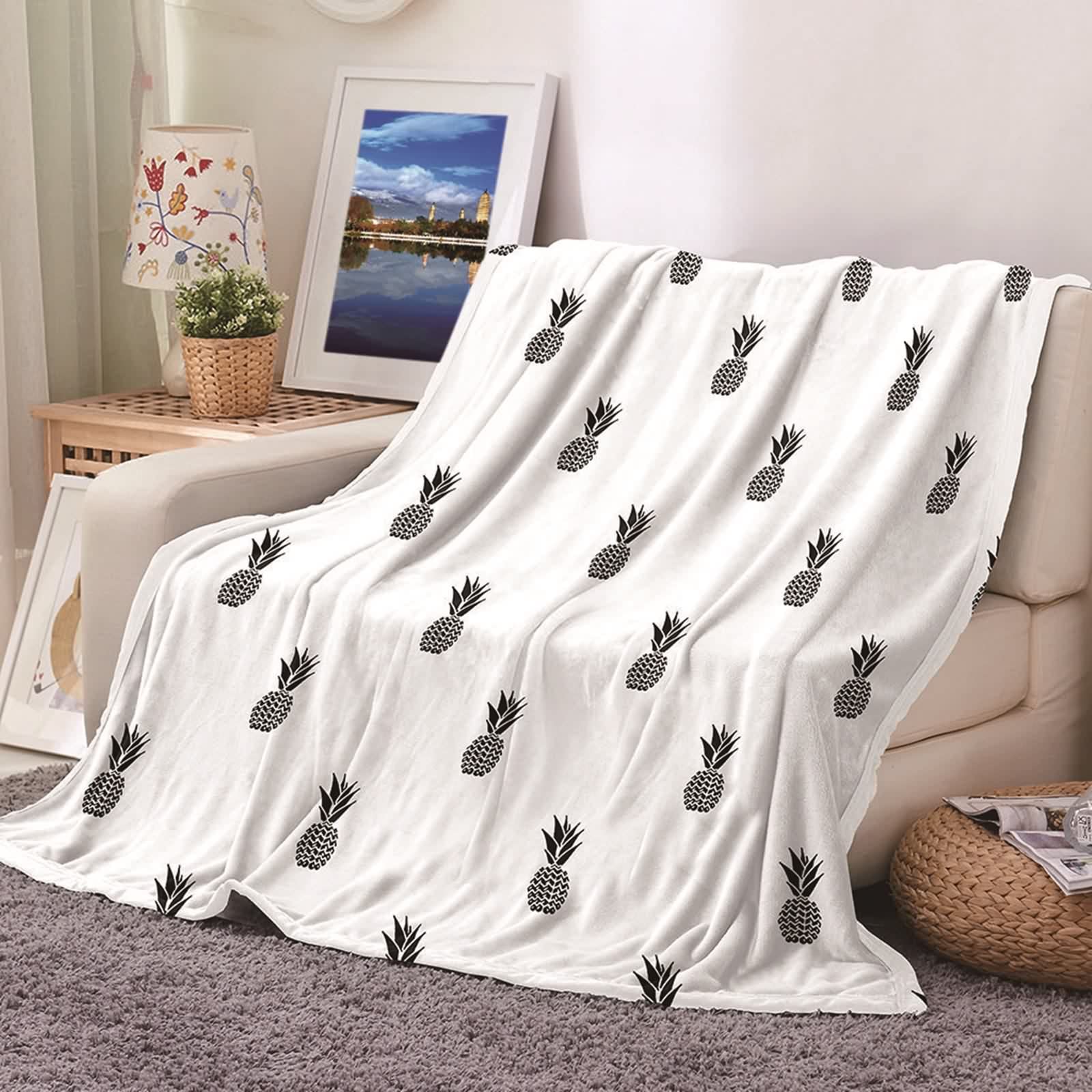 Couverture douce et confortable KnSam flannel 100x150cm plaid lit imprimé