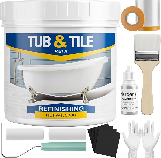 Tub and Tile Paint Refinishing Kit, 17oz Bathtub Refinishing Kit