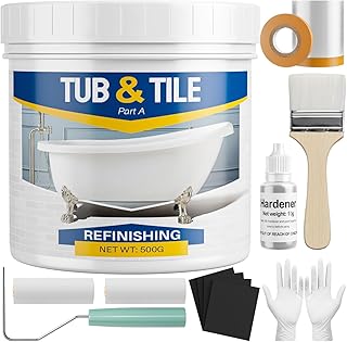 Tub and Tile Paint Refinishing Kit, 17oz Bathtub Refinishing Kit with Tools, DIY Tub