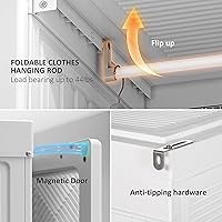 Vista 7 de HOMCOM Armario portátil, organizador plegable de almacenamiento de ropa con 8 compartimentos de cubos, 2 varillas para colgar, 11 puertas