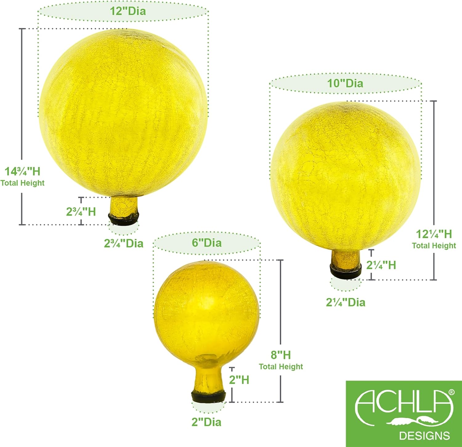 6" Gazing Globe, Lemon Drop