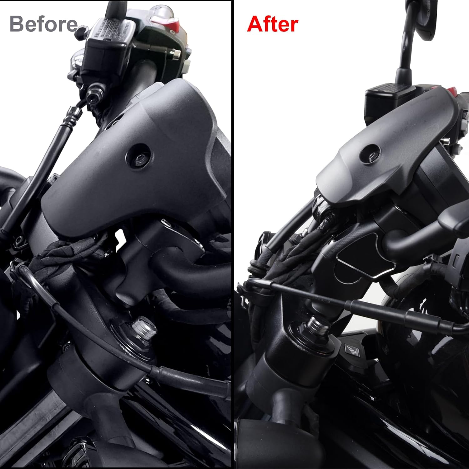 Motorcycle Handlebar Risers 45mm Aluminum Handle Bar Clamp Riser For Honda Rebel 1100 500 300 250 CMX 1100 CMX 500 CMX 300 CMX 250 2017-2025 (Black)