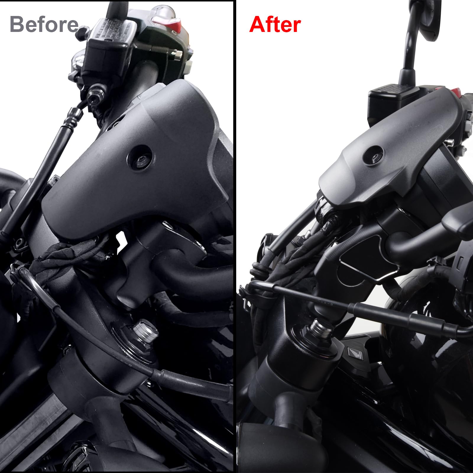 Riser per manubrio moto 45 mm in alluminio per Honda Rebel 1100 500 300 250 CMX 1100 CMX 500 CMX 300 CMX 250 2017-2025 (nero)