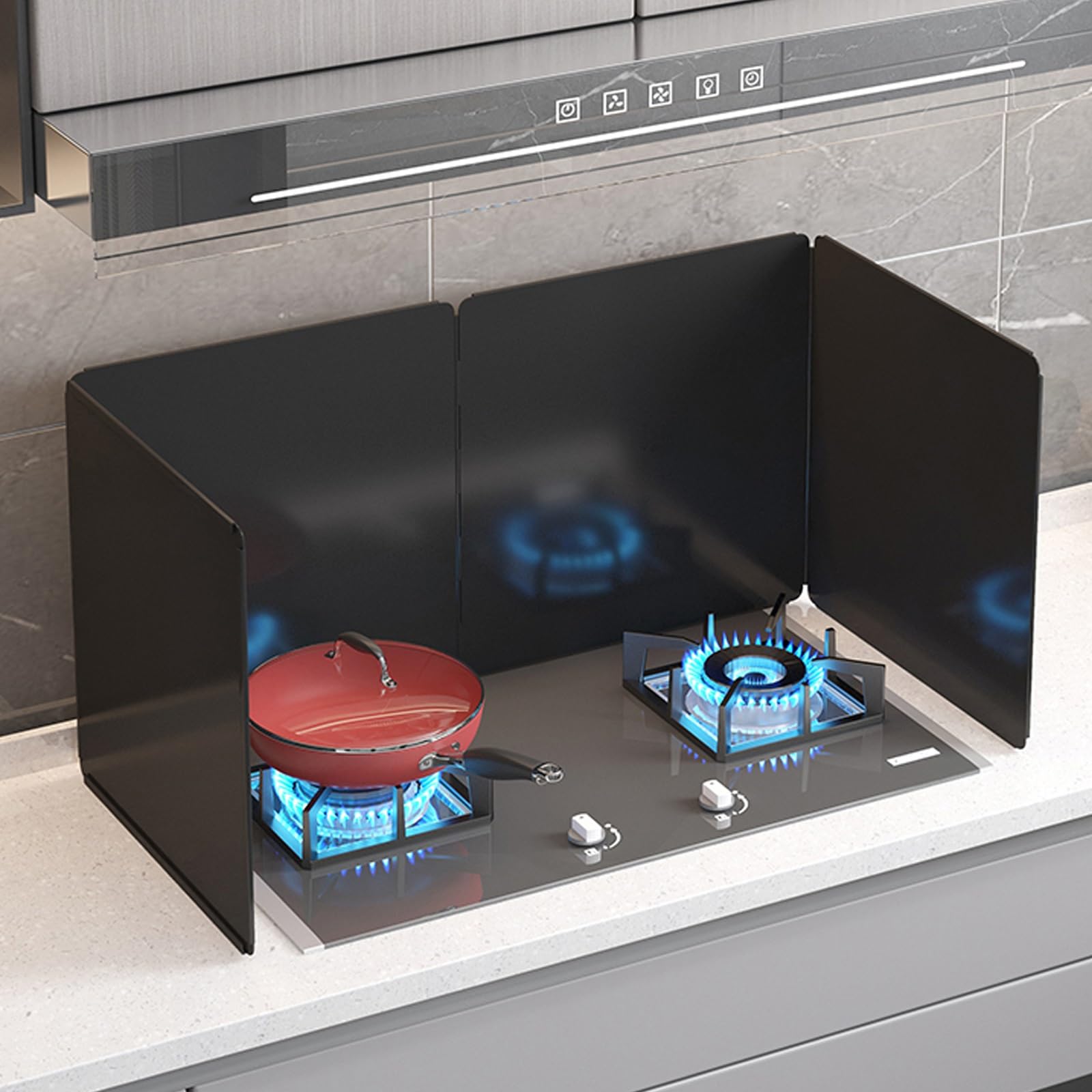 Paraschizzi Cucina Pieghevole Rotezione, Para Schizzi for Piano Cottura, Cucina Protezione Protezione Schizzi Di Olio for Cucine A Gas E Padella Para Schizzi per Piano Cottura(2 sides 50x50cm)