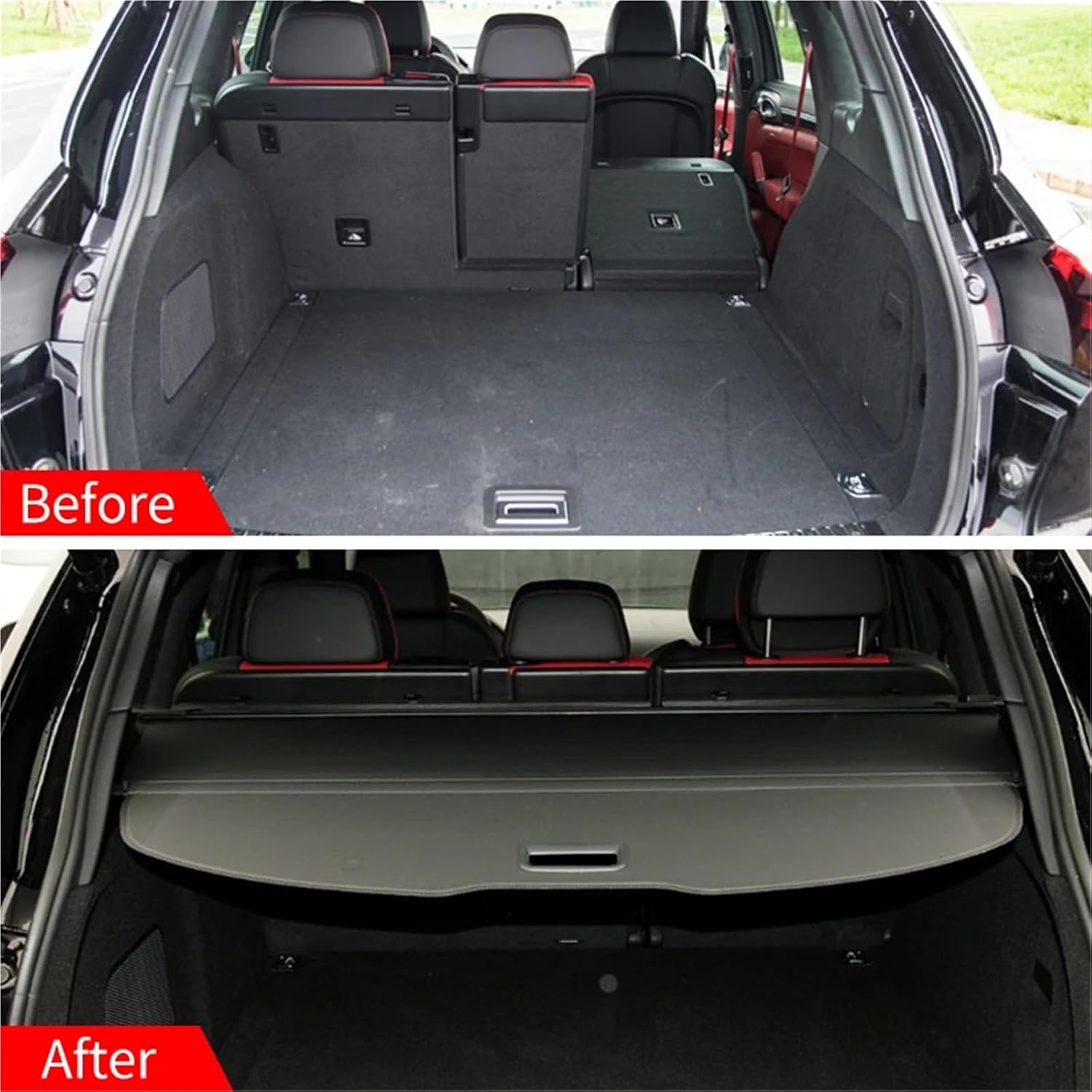 for Porsche Cayenne 2003-2017 Retractable Trunk Cargo Cover Parcel Rack Anti-Peeping Shield Privacy Auto Interior Accessories(2011-2017 Canvas)