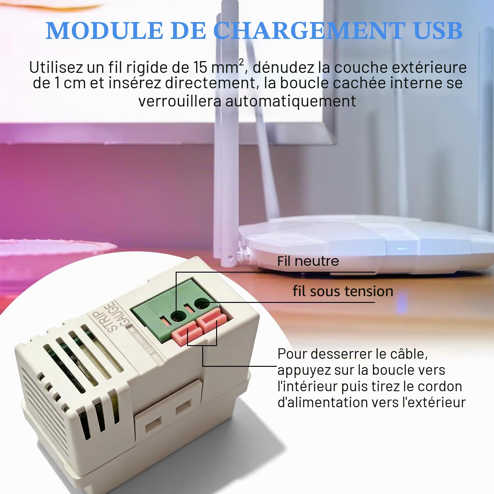 Lot de 5 Module Alimentation USB, Transformateur 220V vers 5V 2.1A, Modules d’Alimentation Encastrés USB pour Smartphones