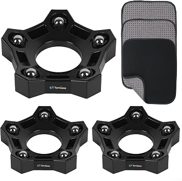 TonGass Bowlings Maintenance Combo Kit, 3Pack Rotating Bowling Ball Spinner Stand & 3Pack Microfiber Bowling Ball Cleaning Towels, EasyGrip Dots & 360 Rotation for All Bowlers, Deep Clean & Polish