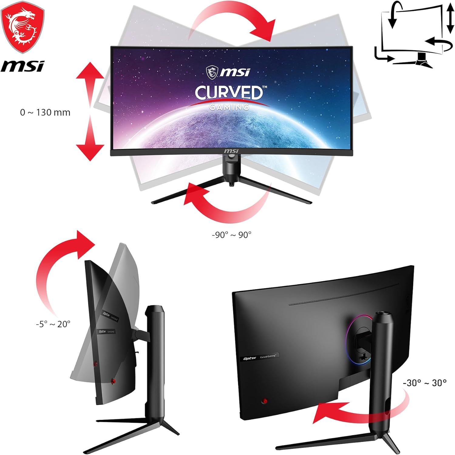 MSI Optix MAG301CR2 Monitor Gaming Curvo 30, Display 21:9 (WFHD) 2560x1080, Frequenza 200Hz, 1ms, Pannello VA, FreeSync Premium, HDR Ready, VESA 75x75mm MSI Optix MAG301CR2 Monitor Gaming Curvo 30, Display 21:9 (WFHD) 2560x1080, Frequenza 200Hz, 1ms, Pannello VA, FreeSync Premium, HDR Ready, VESA 75x75mm