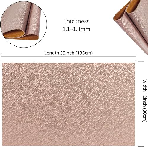 Miniatura 4 de JINR - Hojas de piel sintética de lichi de color sólido, 1 rollo de 12 x 53 pulgadas, adecuadas para aretes de cuero, lazos, bolsos, costura,