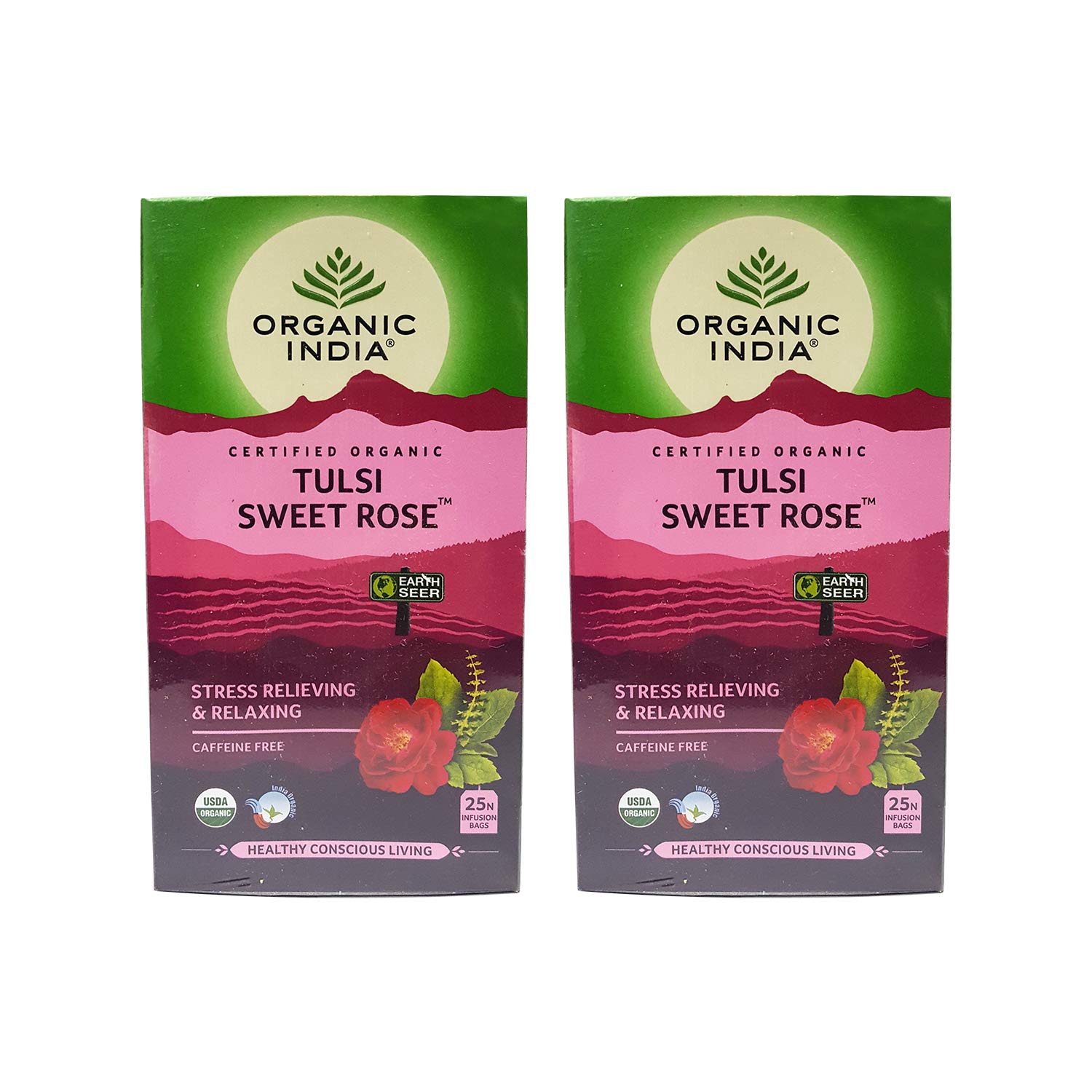 Organic India Tulsi Sweet Rose 25 Tea Bags- (Pack of 2) (B07P5XM7L1) Amazon Price History, Amazon Price Tracker